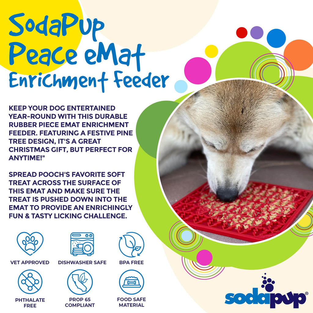 SodaPup Peace Christmas Tree eMat Lick Mat - FurrowpetstoreBowls, Feeding & EnrichmentSodaPup/True Dogs, LLC
