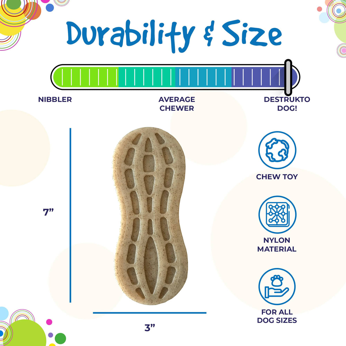 SodaPup Peanut Nylon Chew Toy - FurrowpetstoreToysSodaPup/True Dogs, LLC