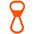 Orange SodaPup Pop Top rubber tug toy with handle