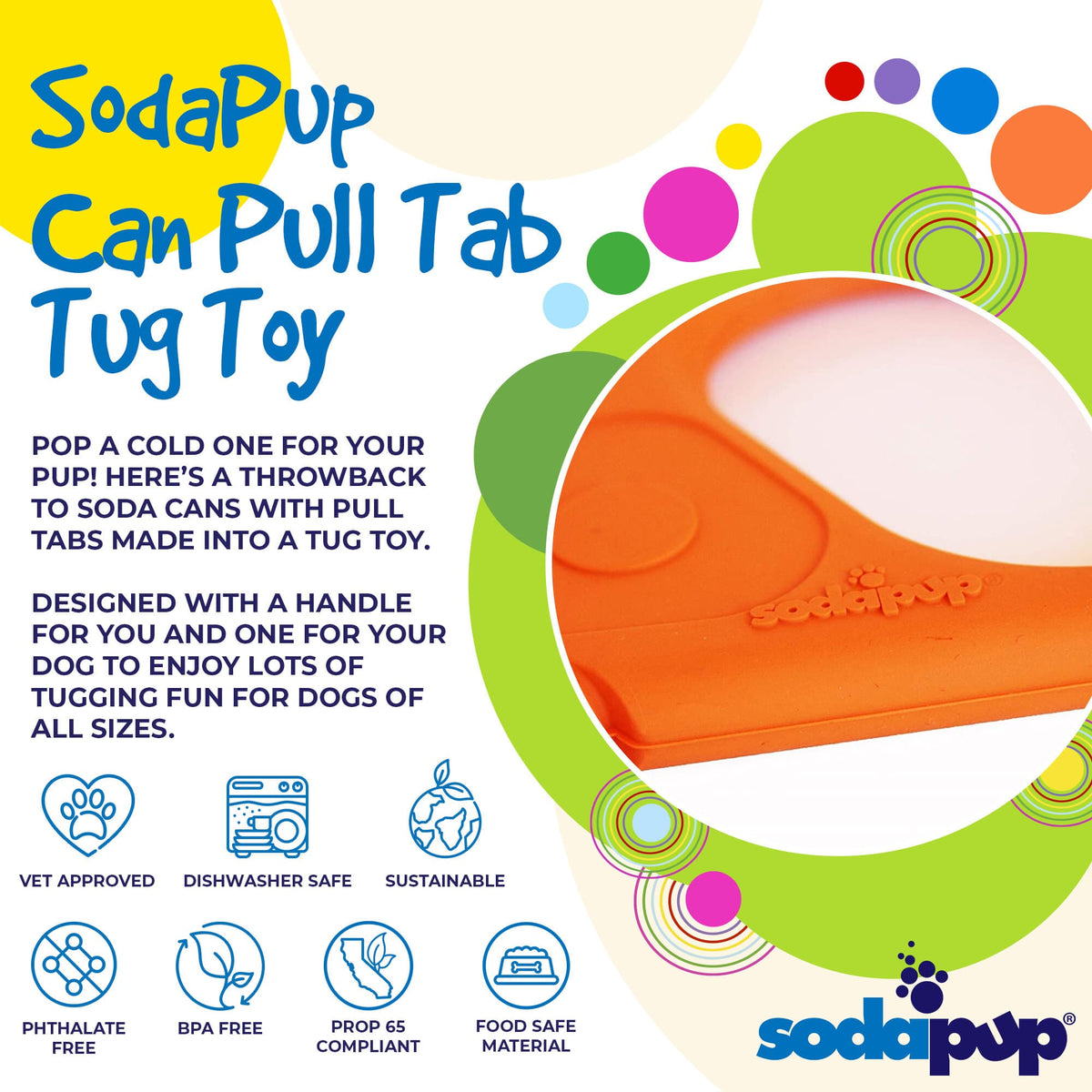 SodaPup Pop Top Natural Rubber Tug Toy - FurrowpetstoreToysSodaPup/True Dogs, LLC