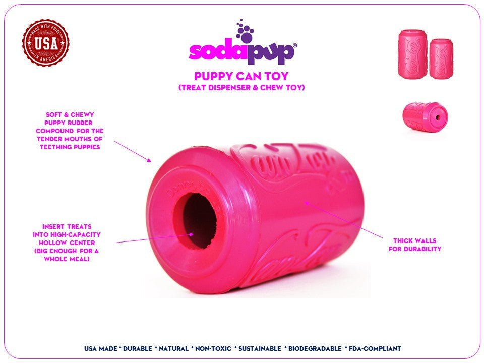 SodaPup Puppy Can Toy Rubber Treat Dispenser - FurrowpetstoreBowls, Feeding & EnrichmentSodaPup/True Dogs, LLC