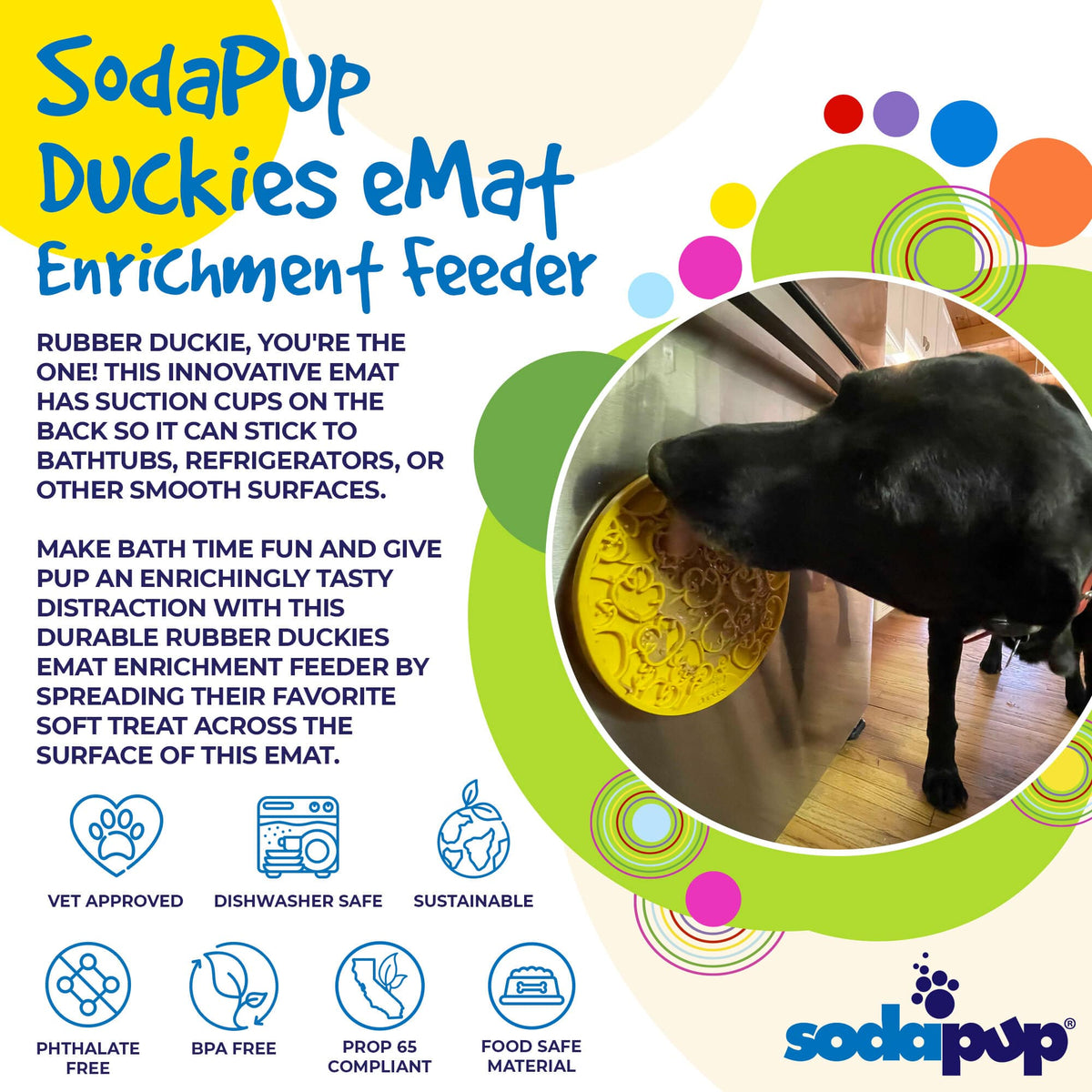 SodaPup Rubber Duckies eMat with Suction Cups - FurrowpetstoreBowls, Feeding & EnrichmentSodaPup/True Dogs, LLC