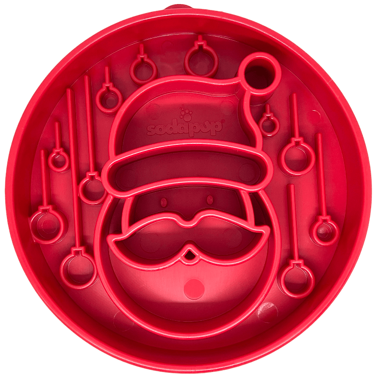 Red SodaPup Santa eBowl slow feeder