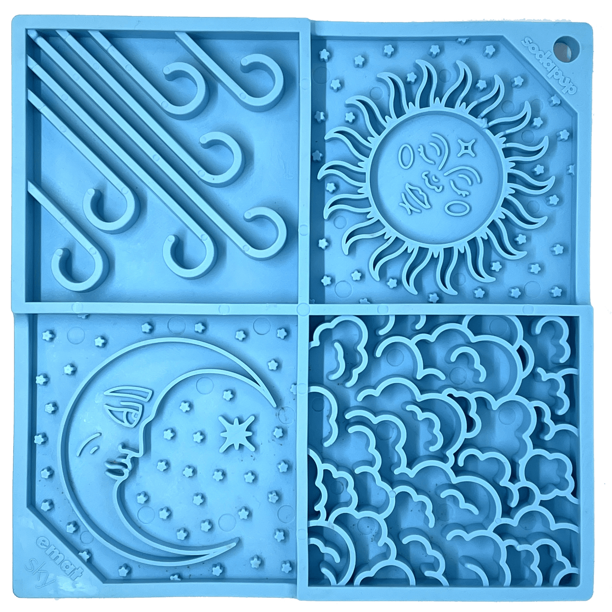 SodaPup Sky eMat lick mat with cloud pattern