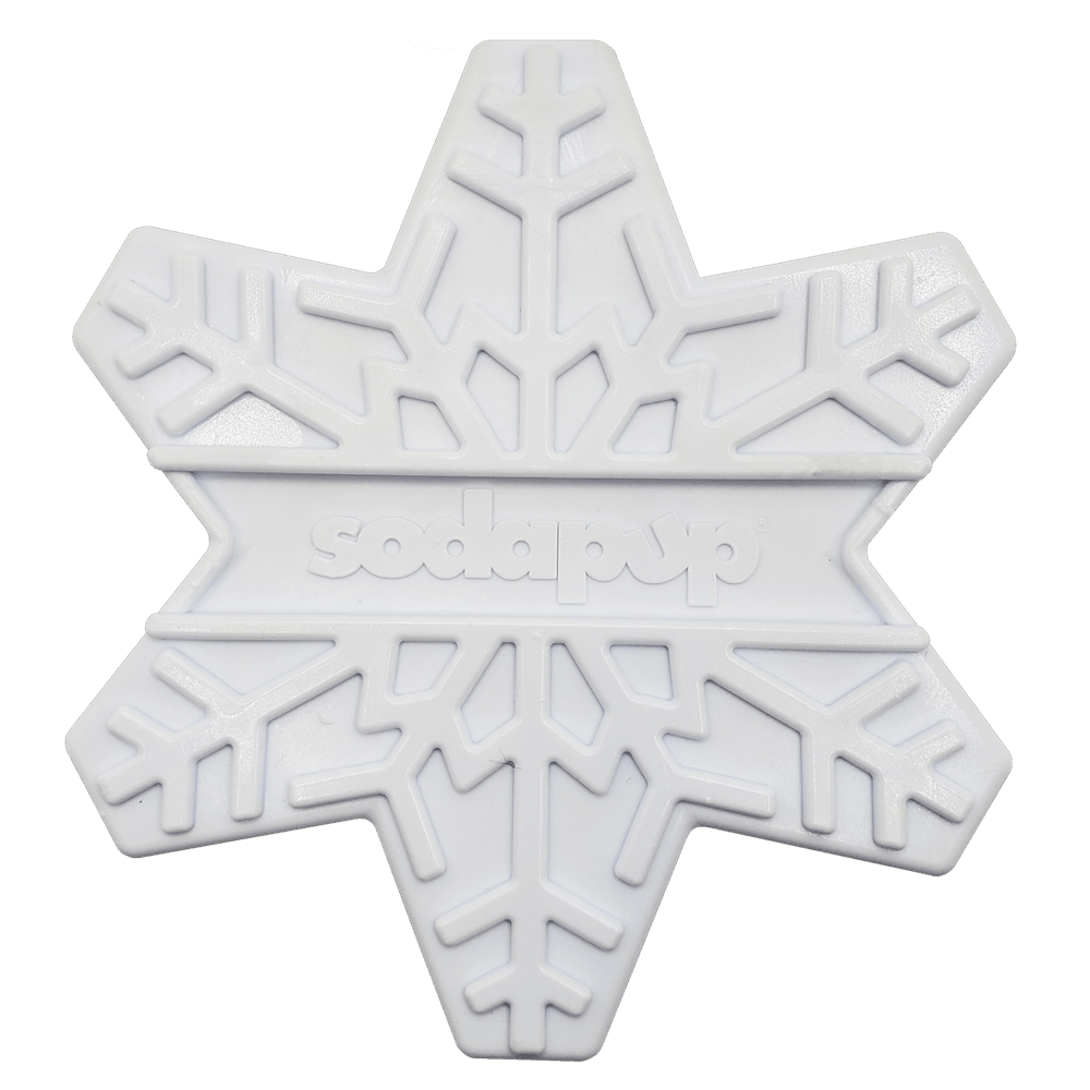White SodaPup snowflake shaped nylon dog chew toy