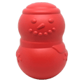 Red SodaPup snowman shaped rubber treat dispenser dog toy