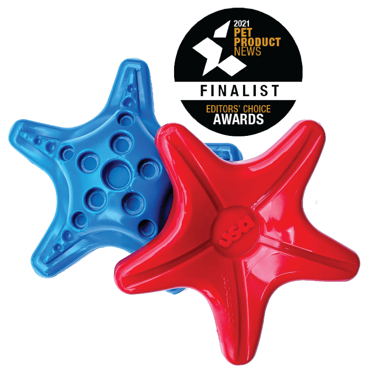 Blue SodaPup starfish shaped nylon dog chew toy