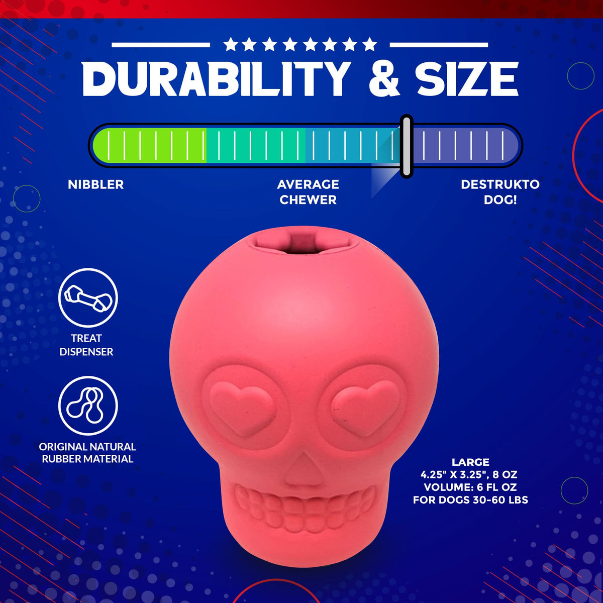 SodaPup Sugar Skull Treat Dispenser Toy - FurrowpetstoreBowls, Feeding & EnrichmentSodaPup/True Dogs, LLC
