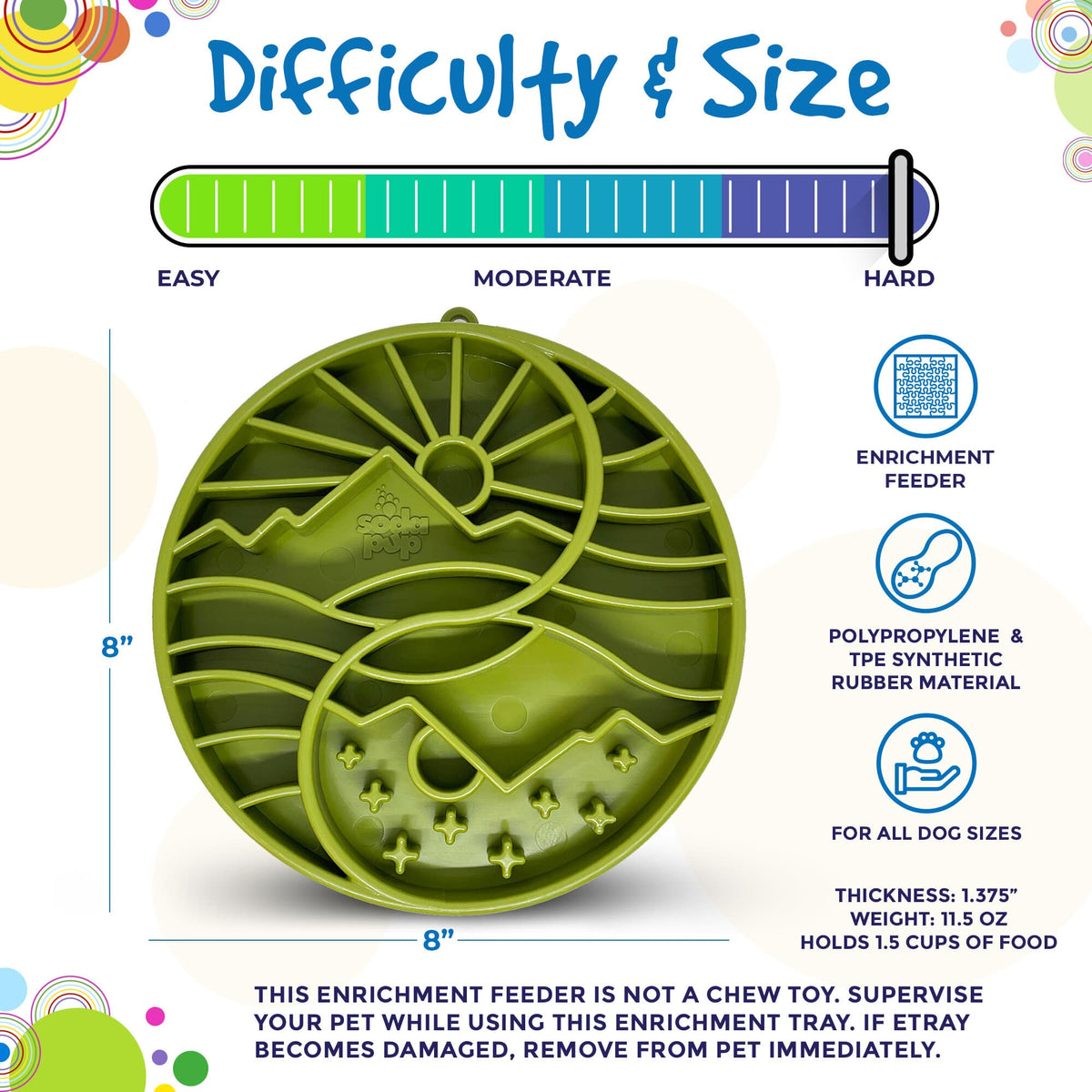 SodaPup Sun and Moon eTray Shallow Slow Feeder - FurrowpetstoreBowls, Feeding & EnrichmentSodaPup/True Dogs, LLC