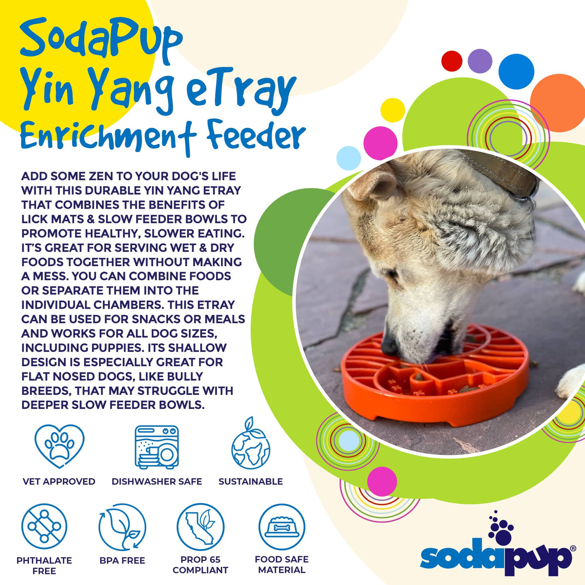 SodaPup Sun and Moon eTray Shallow Slow Feeder - FurrowpetstoreBowls, Feeding & EnrichmentSodaPup/True Dogs, LLC