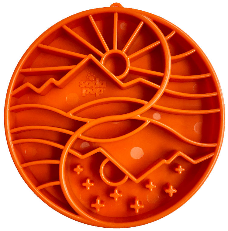 SodaPup Sun and Moon eTray shallow slow feeder dog bowl
