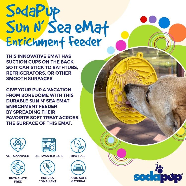 SodaPup Sun n' Sea eMat Lick Mat with Suction Cups - FurrowpetstoreBowls, Feeding & EnrichmentSodaPup/True Dogs, LLC
