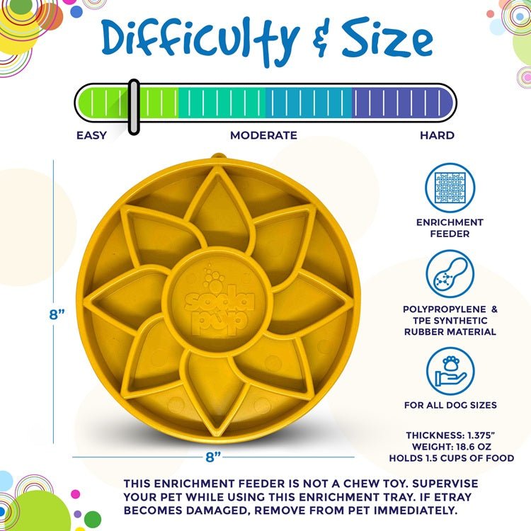 SodaPup Sunflower eTray Shallow Slow Feeder - FurrowpetstoreBowls, Feeding & EnrichmentSodaPup/True Dogs, LLC