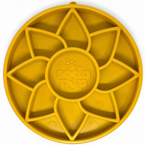 Yellow SodaPup Sunflower eTray slow feeder