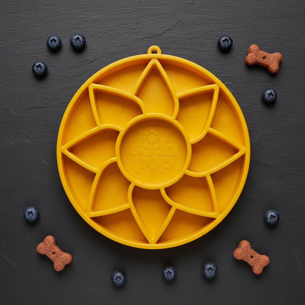 SodaPup Sunflower Softie eTray Shallow Slow Feeder - FurrowpetstoreBowls, Feeding & EnrichmentSodaPup/True Dogs, LLC