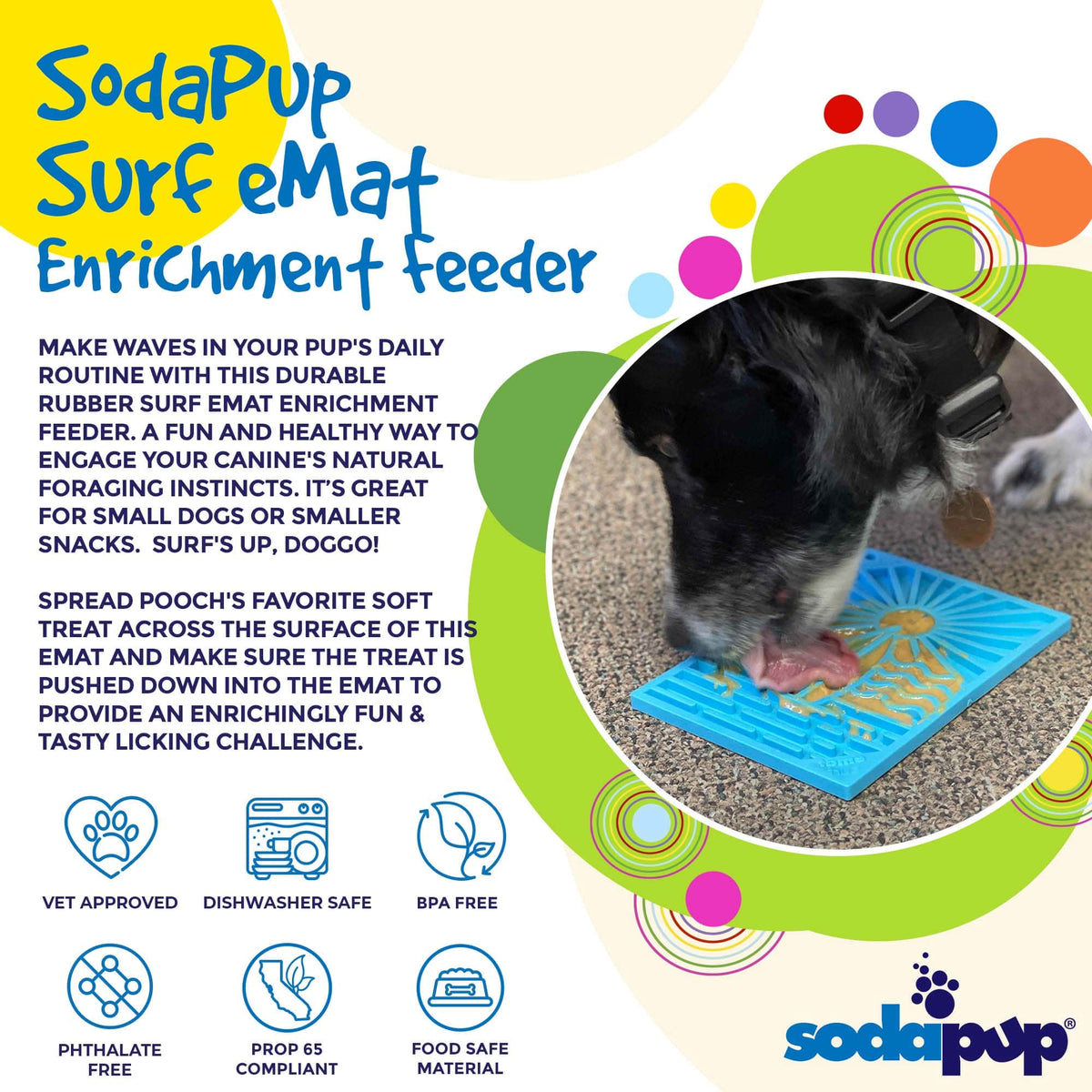 SodaPup Surf's Up Small eMat Lick Mat - FurrowpetstoreBowls, Feeding & EnrichmentSodaPup/True Dogs, LLC