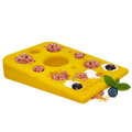 Yellow SodaPup Swiss cheese wedge dog chew toy