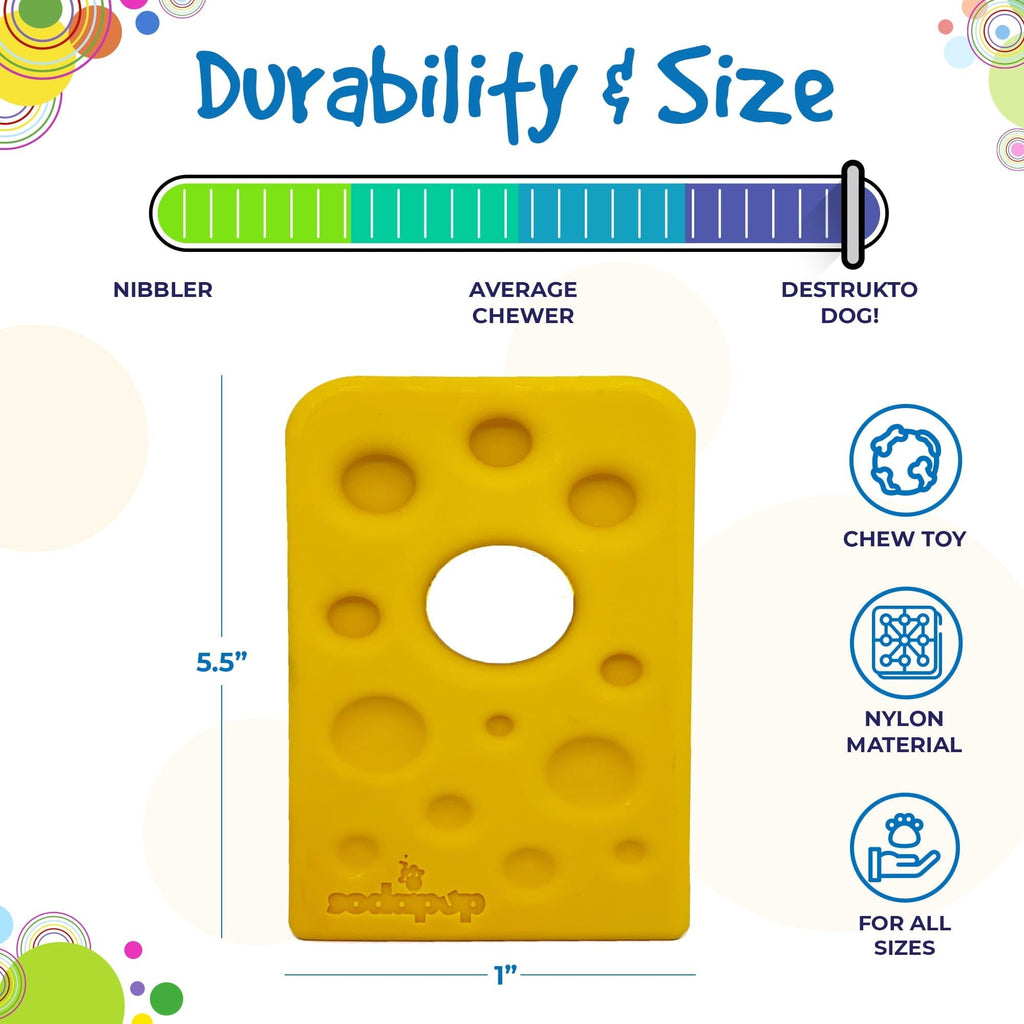 SodaPup Swiss Cheese Wedge Chew Toy - FurrowpetstoreToysSodaPup/True Dogs, LLC