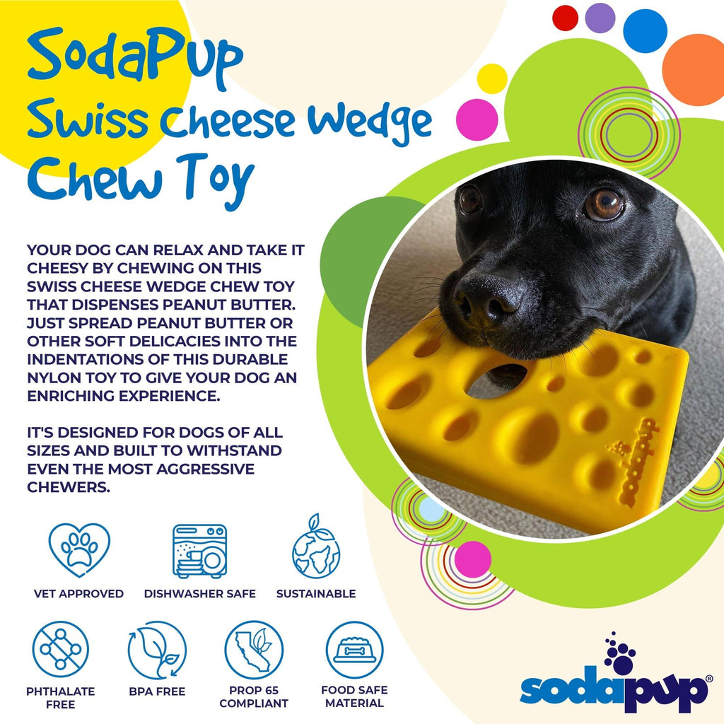 SodaPup Swiss Cheese Wedge Chew Toy - FurrowpetstoreToysSodaPup/True Dogs, LLC