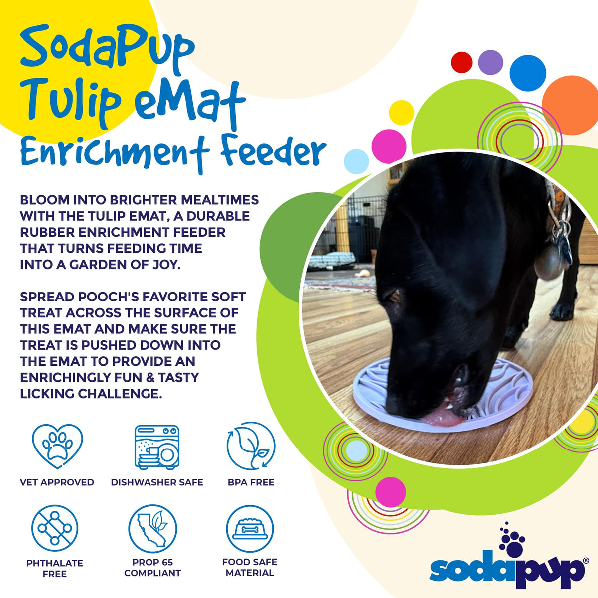 SodaPup Tulip eMat Lick Mat with Suction Cups - FurrowpetstoreBowls, Feeding & EnrichmentSodaPup/True Dogs, LLC