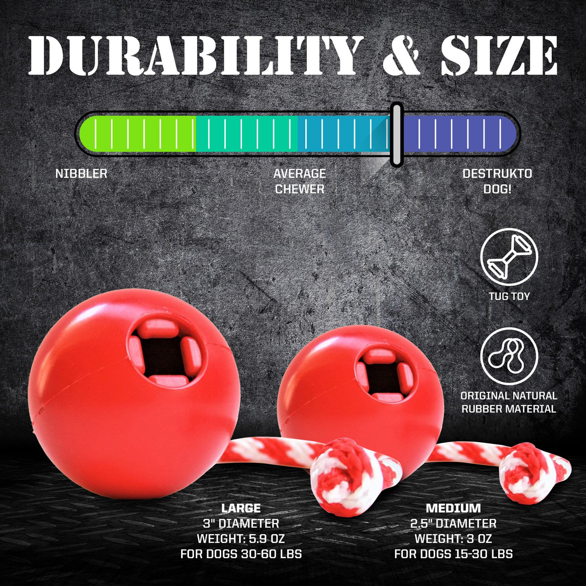 SodaPup USA-K9 Cherry Bomb Rubber Dog Toy - FurrowpetstoreToysSodaPup/True Dogs, LLC