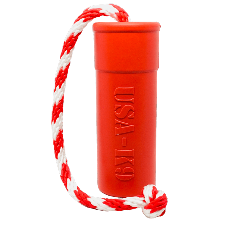 Red SodaPup USA-K9 firecracker floating rubber training dummy