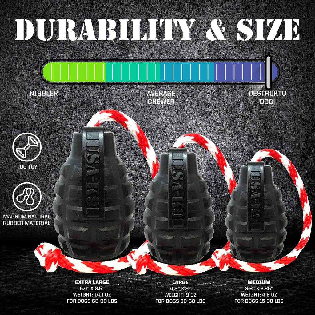 SodaPup USA-K9 Magnum Grenade Rubber Toy - FurrowpetstoreToysSodaPup/True Dogs, LLC