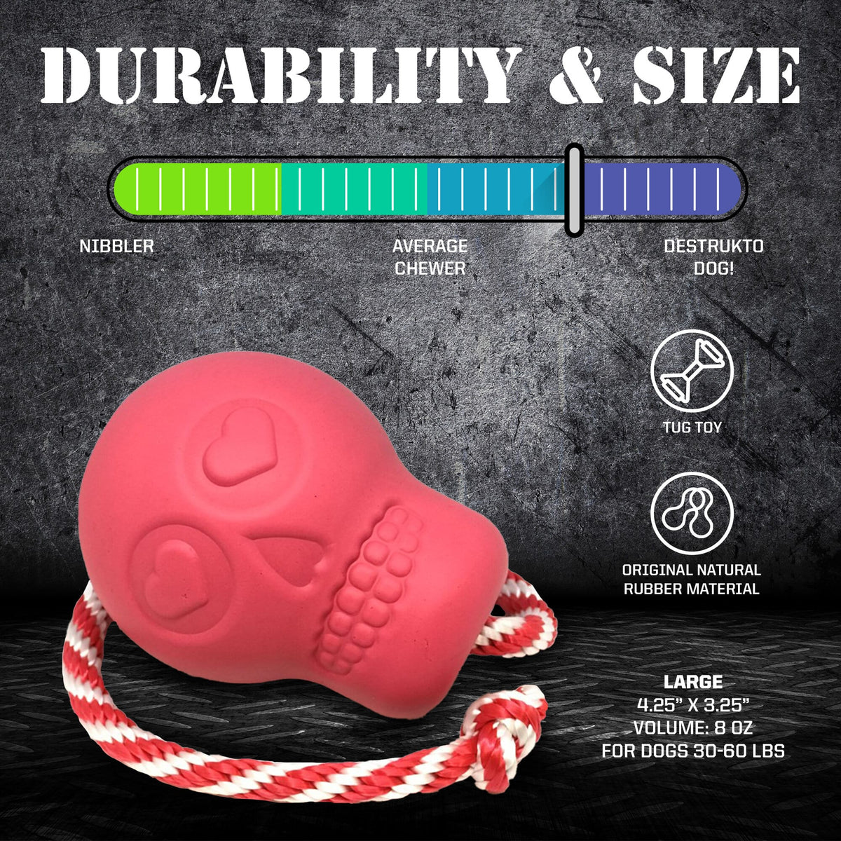 SodaPup USA-K9 Skull Rubber Reward Toy - FurrowpetstoreToysSodaPup/True Dogs, LLC