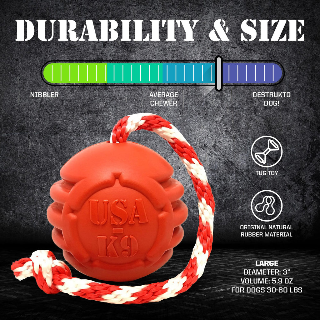 SodaPup USA-K9 Stars and Stripes Rubber Reward Ball - FurrowpetstoreToysSodaPup/True Dogs, LLC