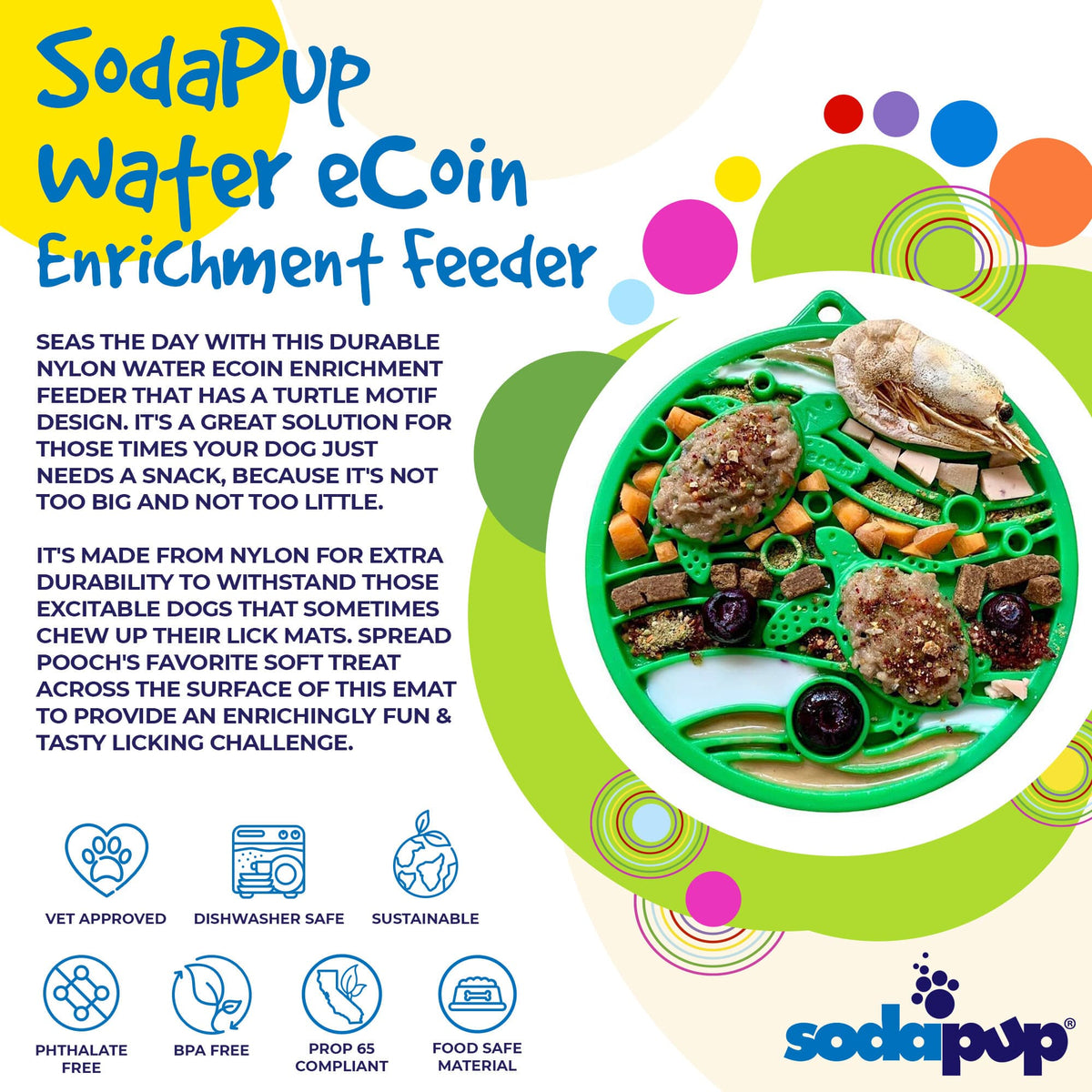 SodaPup Water eCoin Nylon Lick Disc - FurrowpetstoreBowls, Feeding & EnrichmentSodaPup/True Dogs, LLC