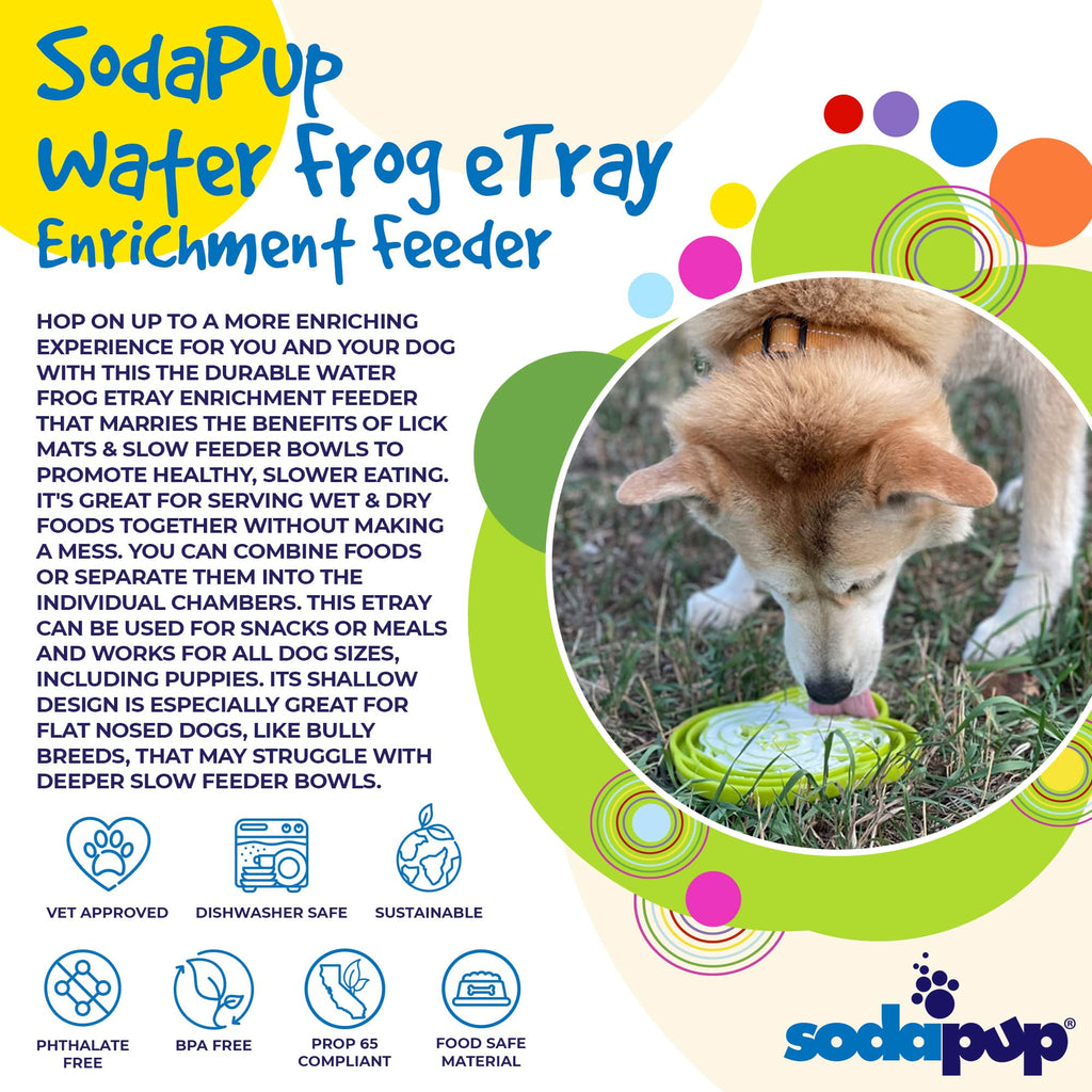 SodaPup Water Frog eTray Shallow Slow Feeder - FurrowpetstoreBowls, Feeding & EnrichmentSodaPup/True Dogs, LLC