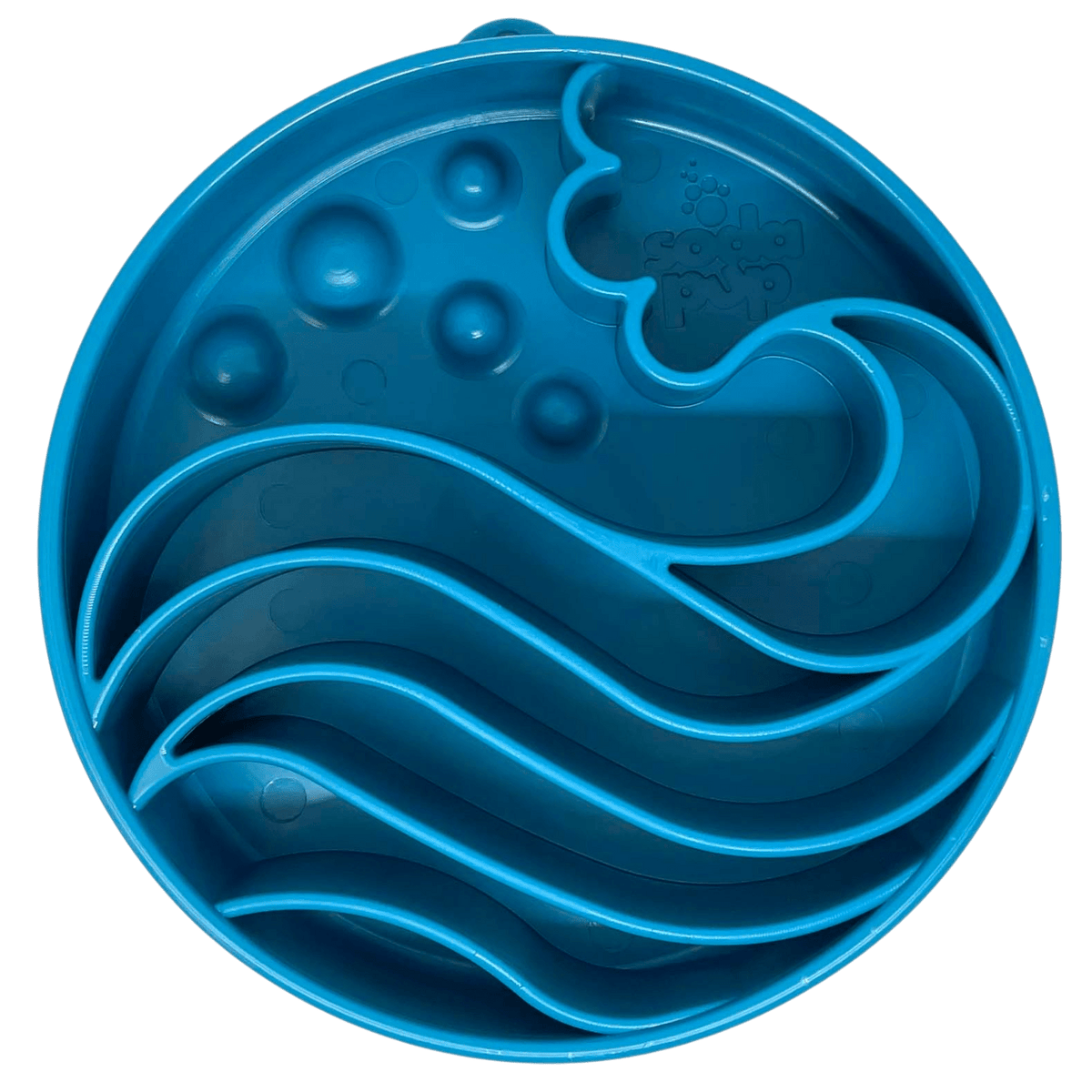 Blue SodaPup Wave eBowl deep slow feeder dog bowl